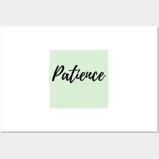 Patience - Mint Green Background Positive Affirmation Posters and Art